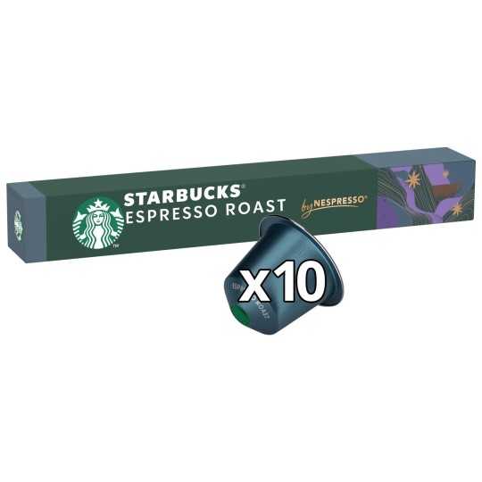 Starbucks Espresso Roast Capsules Café - Intensité 11 - Compatible Nespresso - 10 Capsules