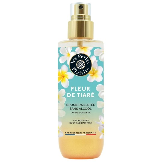 Les Petits Plaisirs Brume Pailleté Corps et Cheveux - Sans Alcool - Fleur de Tiaré - 200ml