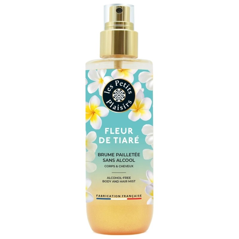 Les Petits Plaisirs Brume Pailleté Corps et Cheveux - Sans Alcool - Fleur de Tiaré - 200ml