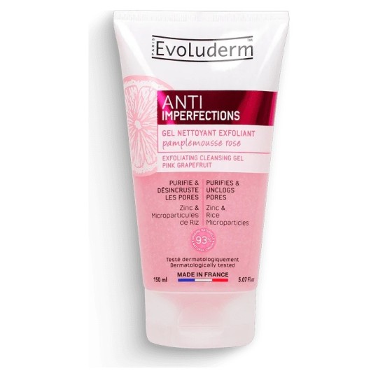 Evoluderm Anti-Imperfections Gel Nettoyant Exfoliant Pamplemousse Rose - 150ml