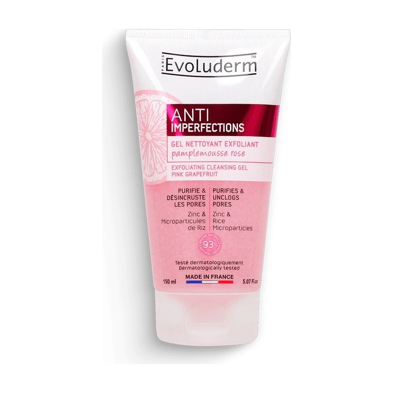 Evoluderm Anti-Imperfections Gel Nettoyant Exfoliant Pamplemousse Rose - 150ml