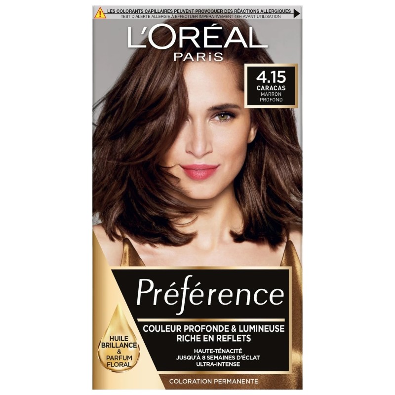 L'Oréal Paris Préférence Coloration Permanente Cheveux - Caracas Marron Glacé 4.15