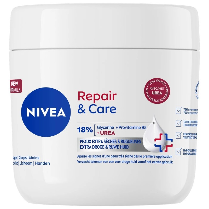 Nivea Repair & Care Crème Exfoliante Corps - Peau Très Sèche - 400ml