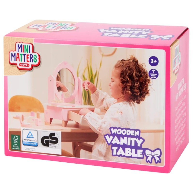 Children'S Wooden Makeup Table - Pink - 3 Years And Above
