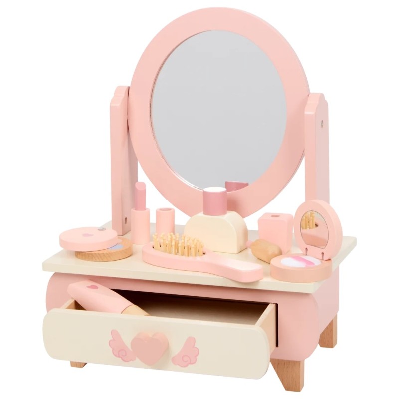 Children'S Wooden Makeup Table - Pink - 3 Years And Above
