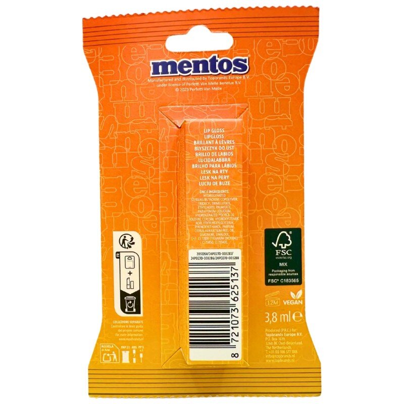 Mentos Lip Gloss Swirl Gloss à Lèvres - 3.8ml - Orange