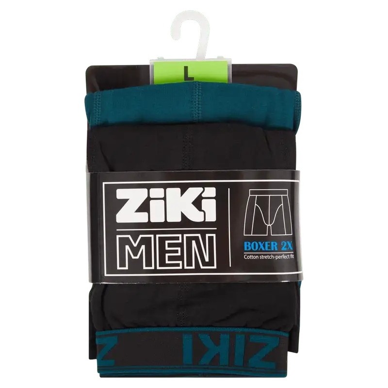 Ziki Men Boxer - Bambou et Coton - 2 Pièces - Noir et Gris - Taille L