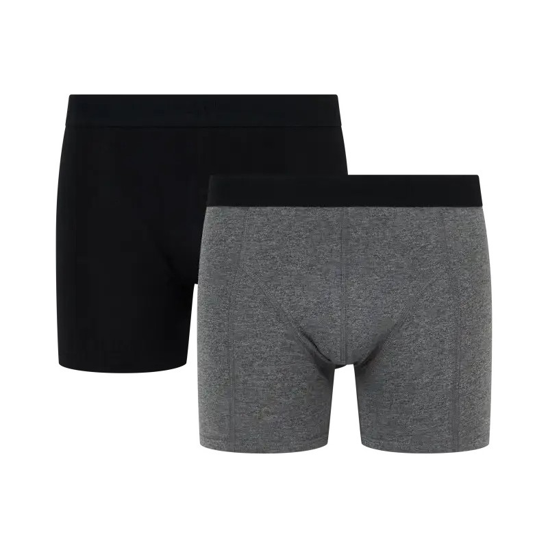 Ziki Men Boxer - Bambou et Coton - 2 Pièces - Noir et Gris - Taille L