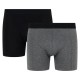 Ziki Men Boxer - Bambou et Coton - 2 Pièces - Noir et Gris - Taille L