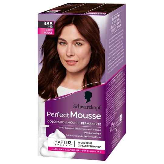 Schwarzkopf Perfect Mousse Coloration Permanente Cheveux Sans Ammoniaque - Brun Rouge 388