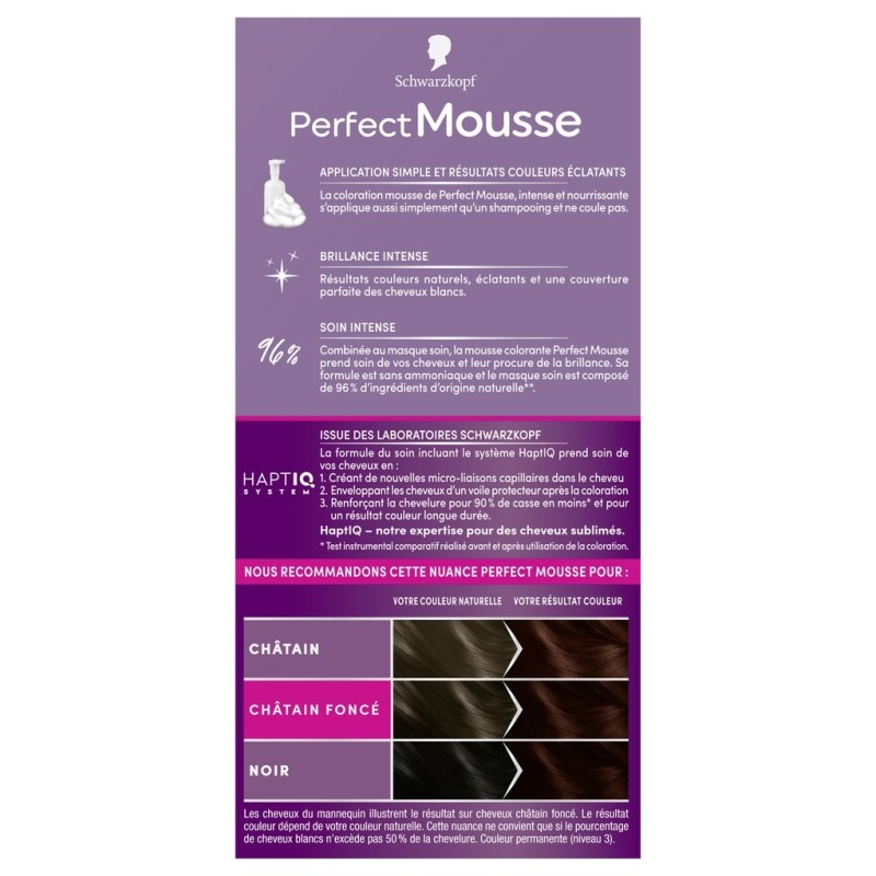 Schwarzkopf Perfect Mousse Coloration Permanente Cheveux Sans Ammoniaque - Brun Rouge 388