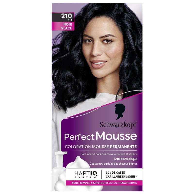 Schwarzkopf Perfect Mousse Perfect Mousse Coloration Permanente Sans Ammoniaque - 210 Noir Glacé