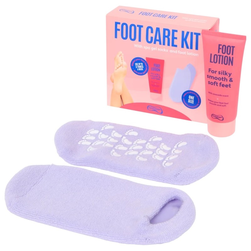 Footsteps Kit Soins Pieds - Chaussettes Spa-Gel et Crème Hydratante - 100ml