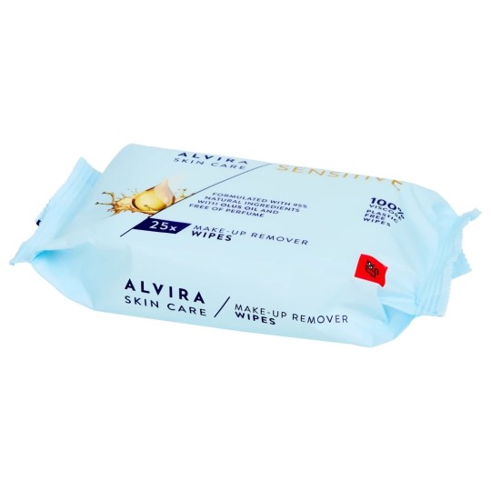 Alvira Clean Beauty Sensitive Lingettes Démaquillantes Visage et Yeux - Peau Sensible - 25 Unités