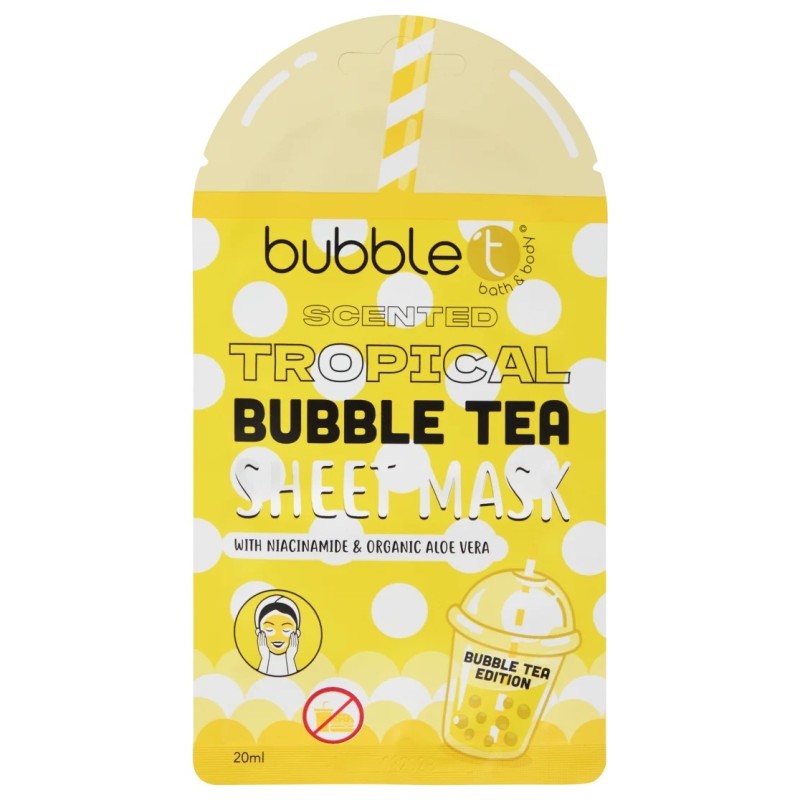 Bubble T Masque Visage aux Fruits Tropicaux - Aloe Vera et Niacinamide - 20ml