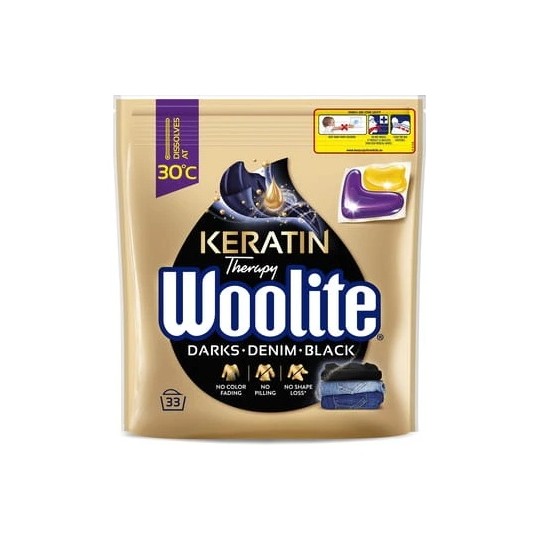 Woolite Capsules Lessive Noir, Foncé & Denim - 33 Capsules (660g)