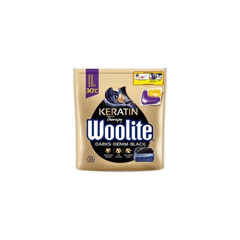 Woolite Capsules Lessive Noir, Foncé & Denim - 33 Capsules (660g)