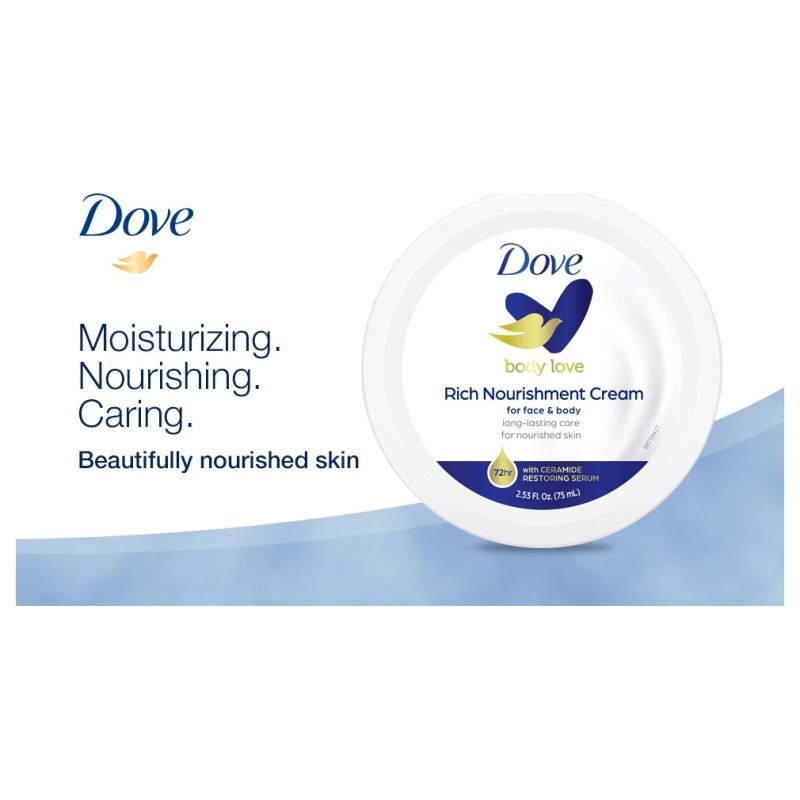 Dove Body Love Crème Nourrissante Riche - Peau Sèche - 75ml