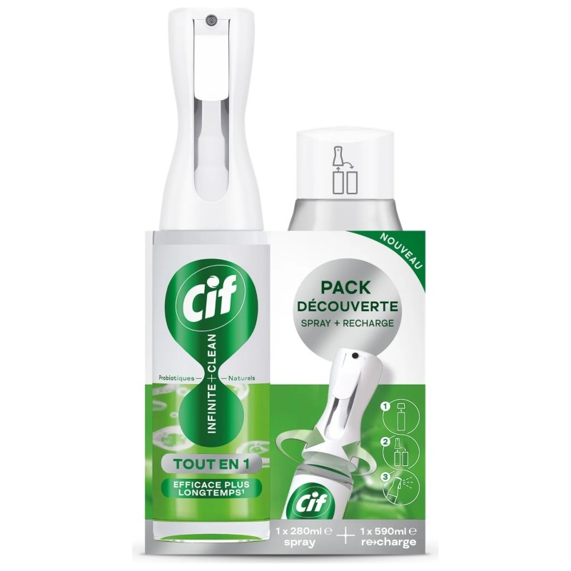 Cif Probiotiques Naturels All-Purpose Cleaner All In 1 Spray Refill - 870ml