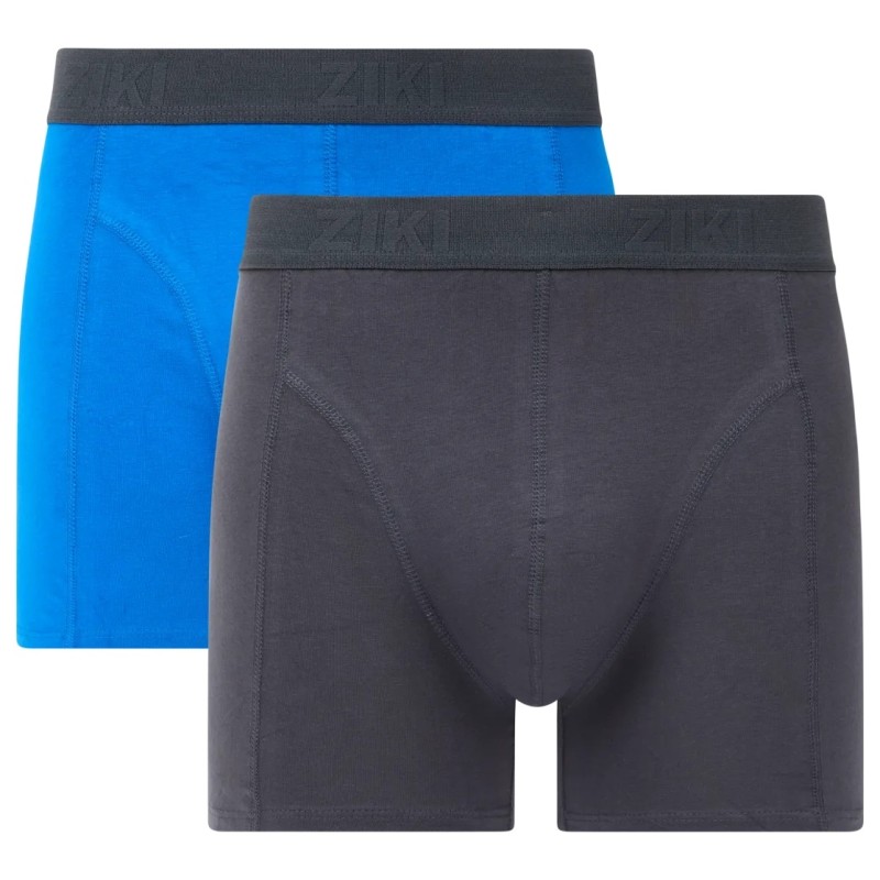 Ziki Boxer Homme - Coton Stretch - 2 Pièces - Bleu, Vert, Multicolor
