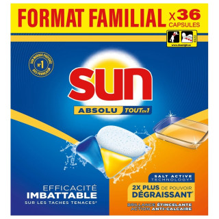 Sun Absolu All-In-1 Dishwasher Capsules Degreaser - 36 Washes