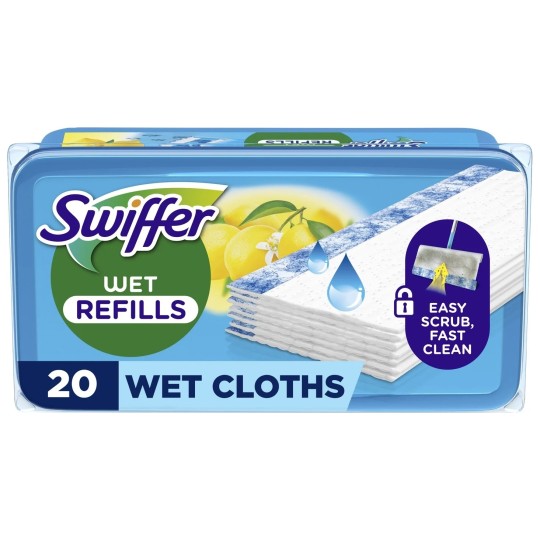Swiffer Lingette Sol Fraîcheur et Anti-Poussière - Parfum Citron - 20 Lingettes