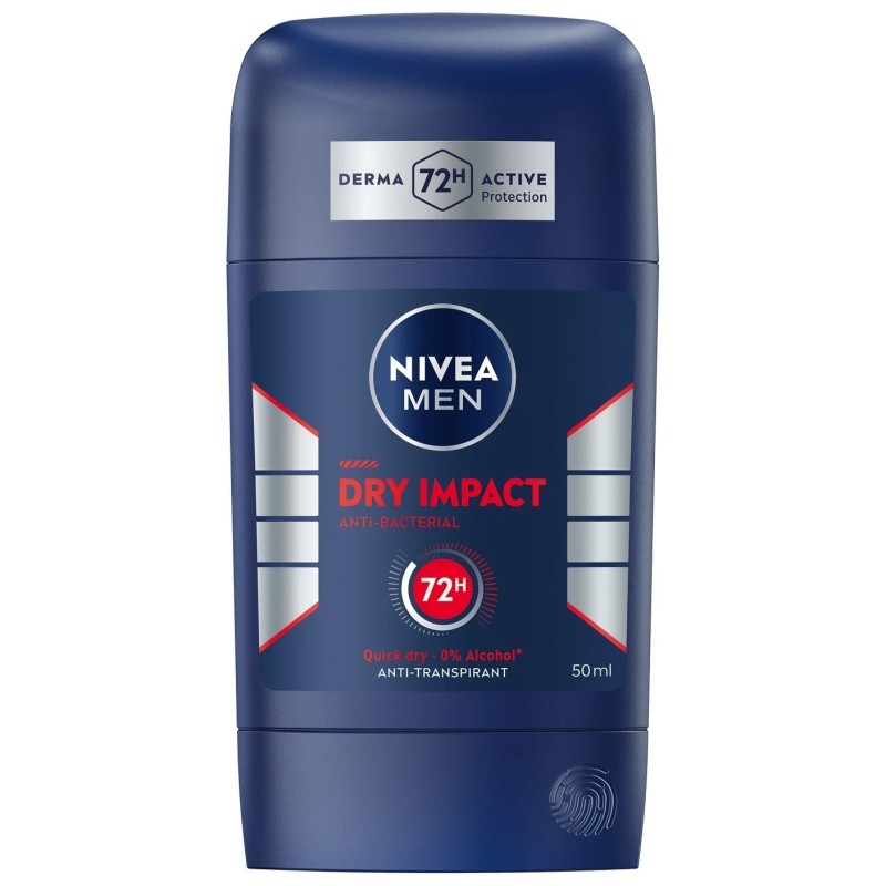 Nivea Men Dry Impact Anti-Perspirant Deodorant Stick - 72h Protection - 50ml