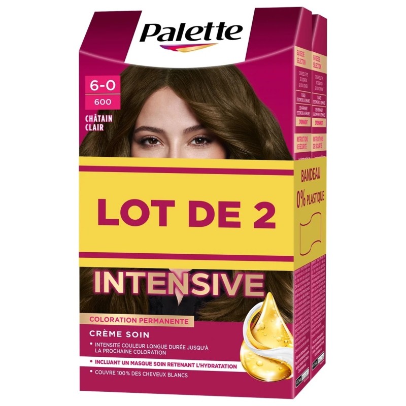 Schwarzkopf Palette Permanent Hair Colour - Marula Oil - Covers 100% White Hair - 2x60ml - Light Brown 600