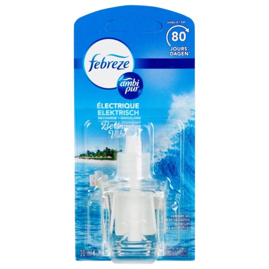 Ambi Pur Febreze Recharge Désodorisant Électrique 80 Jours - 20ml - Bermuda Vib