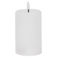 Led Candle With Warm Light - Ribbed Relief - Stripes Pattern -White