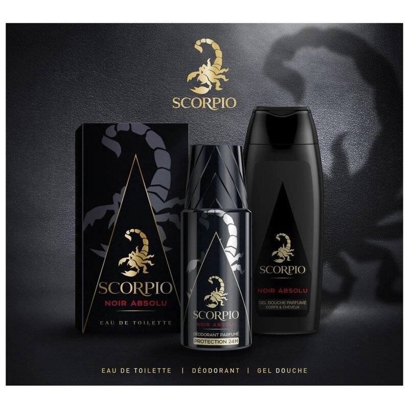 Scorpio Noir Absolu Coffret Homme Eau de Toilette, Déodorant et Gel Douche