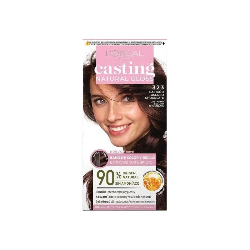 L'Oréal Paris Casting Natural Gloss صبغة كريم للشعر خالية من الأمونيا - شعر - 323 شوكولاتة
