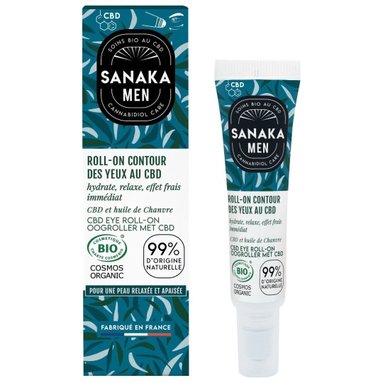 Sanaka Bio Roll-On Contour des Yeux Hydratant au Cbd et Huile de Chanvre Bio - 15ml
