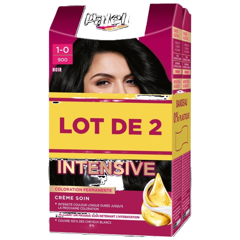 Schwarzkopf Palette صبغة شعر دائمة - أسود لامع مكثف - تغطية الشعر الأبيض - عبوة من 2