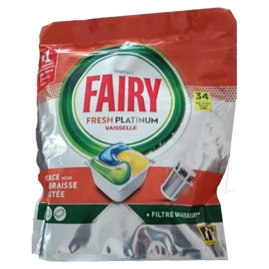 Fairy Fresh Platinum Tablettes Lave-Vaisselle - 34 Tablettes