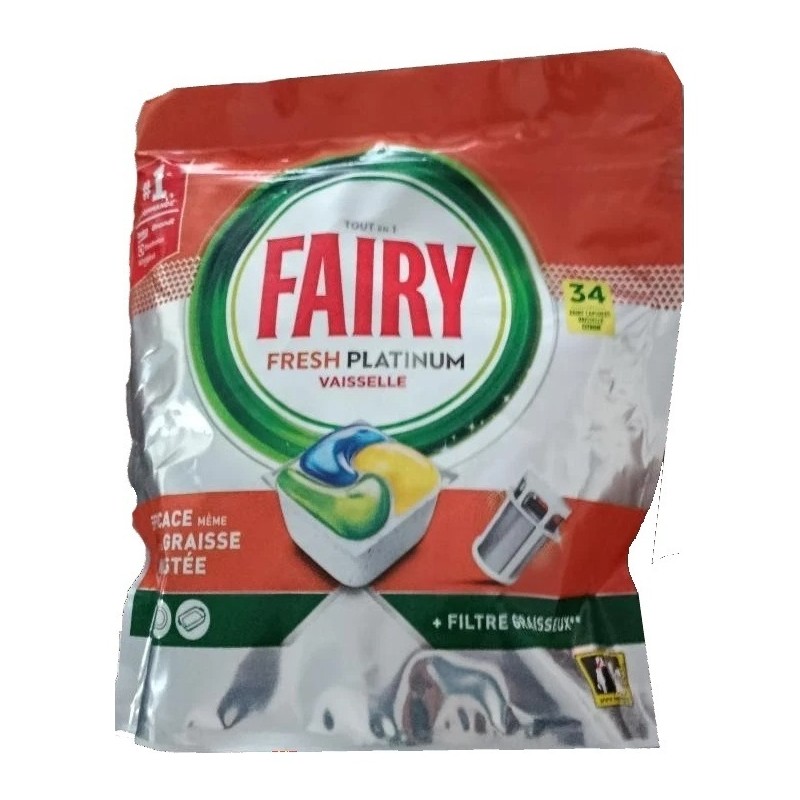 Fairy Fresh Platinum Tablettes Lave-Vaisselle - 34 Tablettes