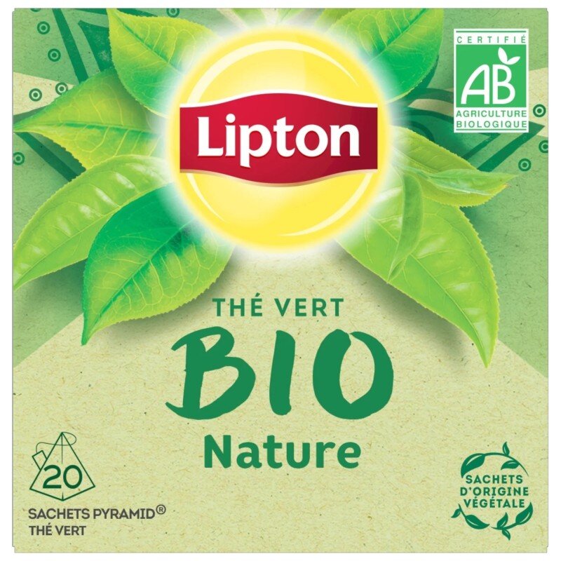 Lipton Thé Vert Nature Bio - 20 Sachets