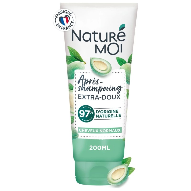 Naturé Moi Après-Shampoing Démêlant Hydratant - Cheveux Normaux - Extrait d'Amande Douce Bio de Provence - 200ml