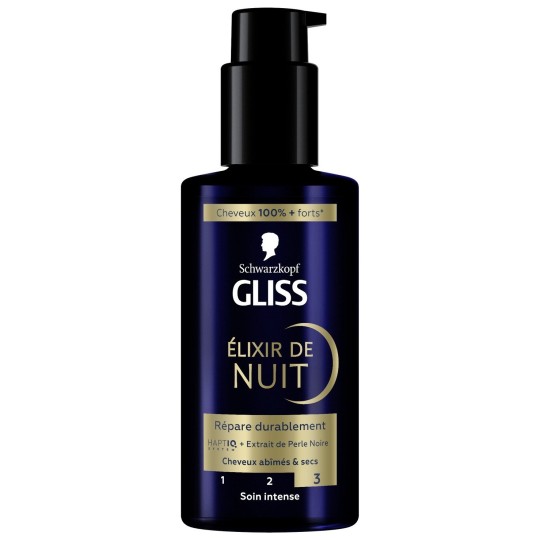 Schwarzkopf Gliss Elixir de Nuit Soin Cheveux - Cheveux Secs et Abîmés - 100ml