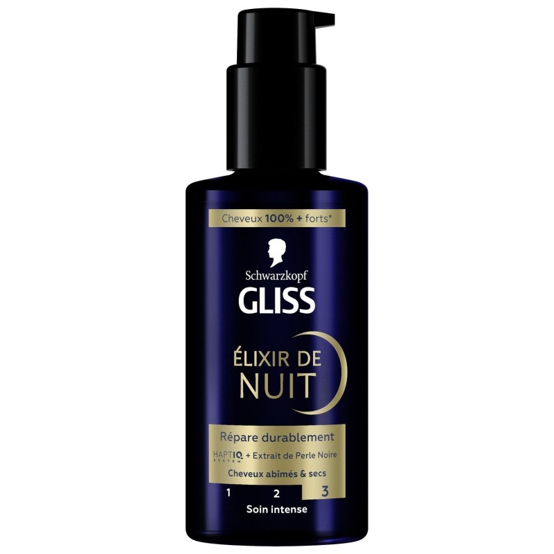 Schwarzkopf Gliss Elixir de Nuit Soin Cheveux - Cheveux Secs et Abîmés - 100ml