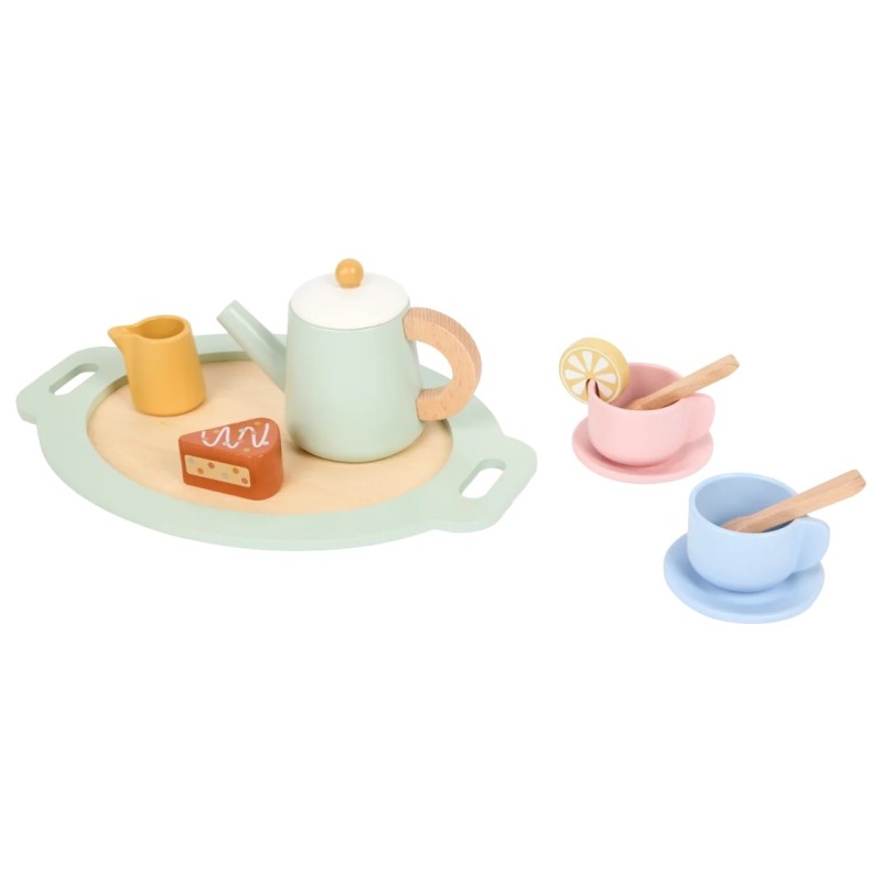 Mini Matters Wooden Tea Set - Pretend Play Toy - 11 Pieces - Multicolor