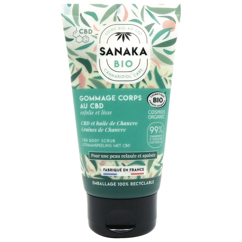 Sanaka Bio Gommage Corps Cbd et Chanvre Exfoliant Adoucissant Purifiant 150ml