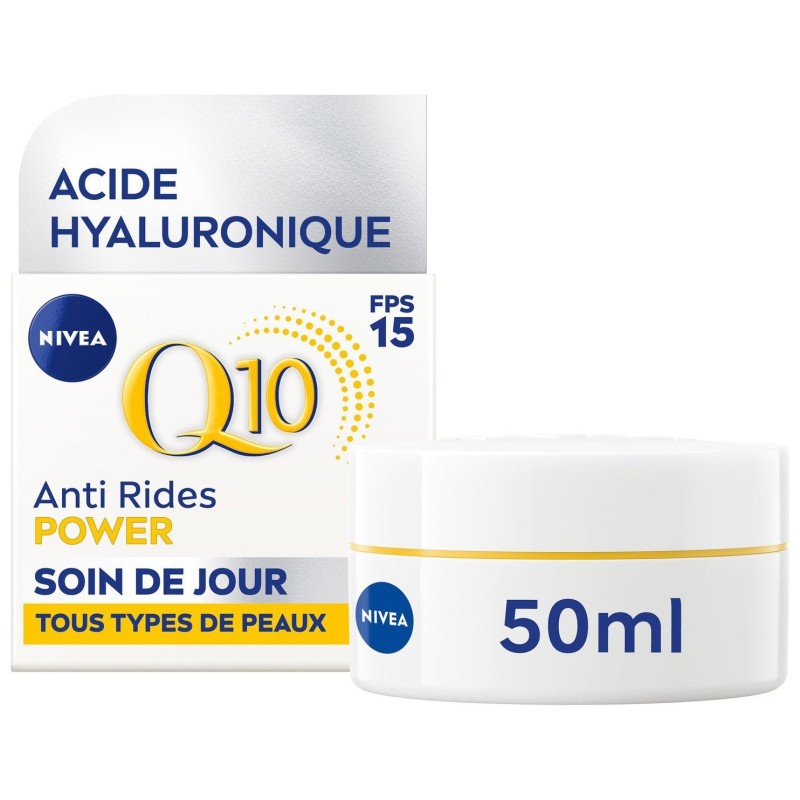 Nivea Q10 Power كريم وجه نهاري مضاد للتجاعيد ومشدّد إضافي - عامل حماية من الشمس 15 - 50 مل
