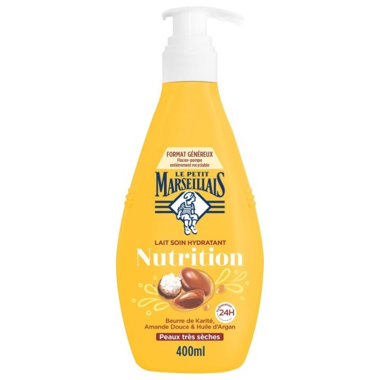 Le Petit Marseillais Lait Corps Soin Hydratant Nutrition - Peau Très Sèche - 400ml