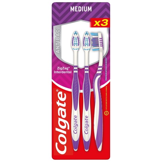 Colgate Zigzag Brosse à Dents Interdentaire - Lot de 3