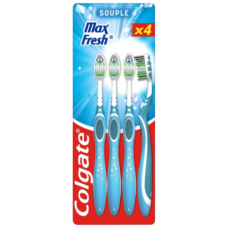 Colgate Max Fresh فرشاة أسنان ناعمة - عبوة من 4