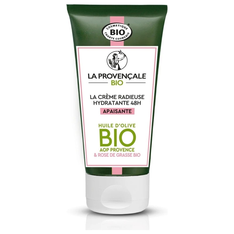 La Provençale Bio Crème Visage Hydratante 48h Apaisante Radieuse - Peau Sèche et Sensible - 50ml