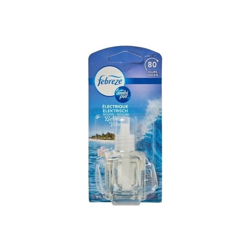 Ambi Pur Febreze Recharge Désodorisant Électrique 80 Jours - 20ml - Bermuda Vib