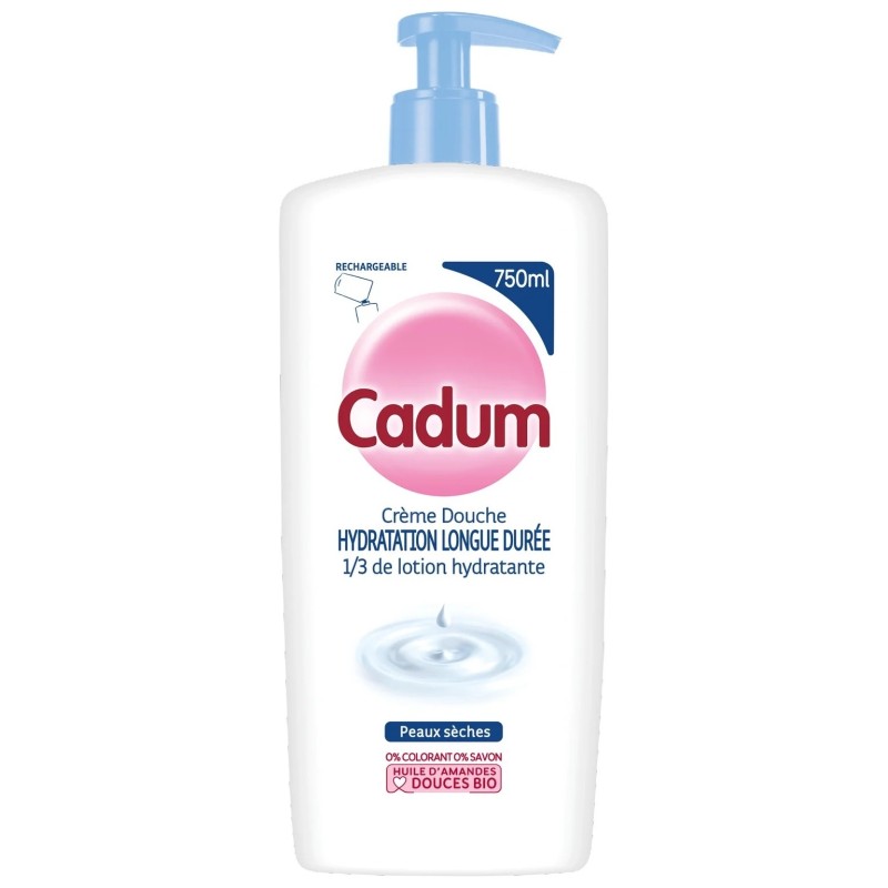 Cadum Hydratation Longue Durée Crème Douche - Huile Amande Douce Bio - 750ml