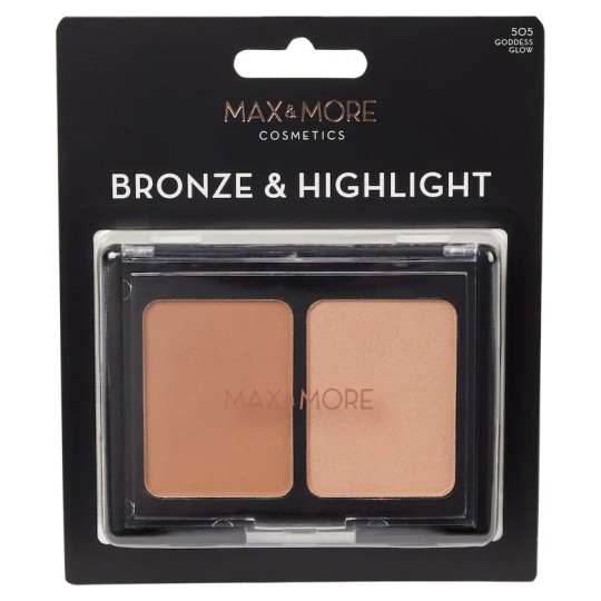 Max & More Goddess Glow Bronze & Highlight Palette 2 en 1 - 2 X 4.5g - Goddess Glow 505